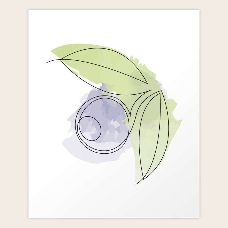 Blueberry One Line Minimal Drawing Art Print By Dronathan Society6