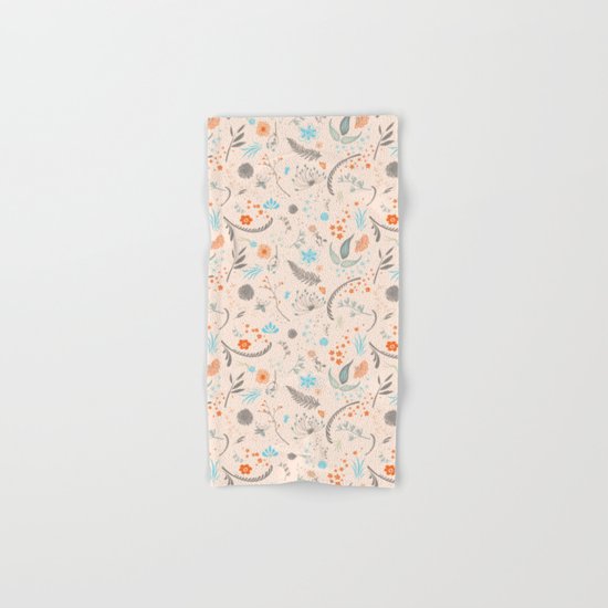 Floral Pattern with Flowers and Leaves Hand & Bath Towel