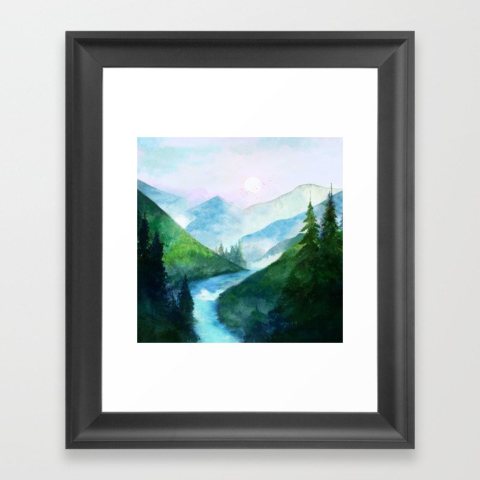 Mountain River Framed Art Print