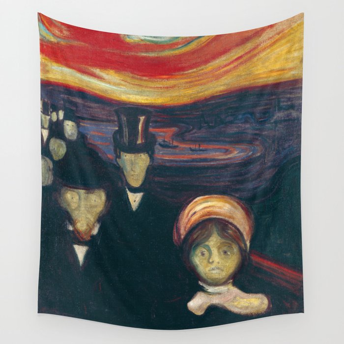 Anxiety by Edvard Munch Wall Tapestry