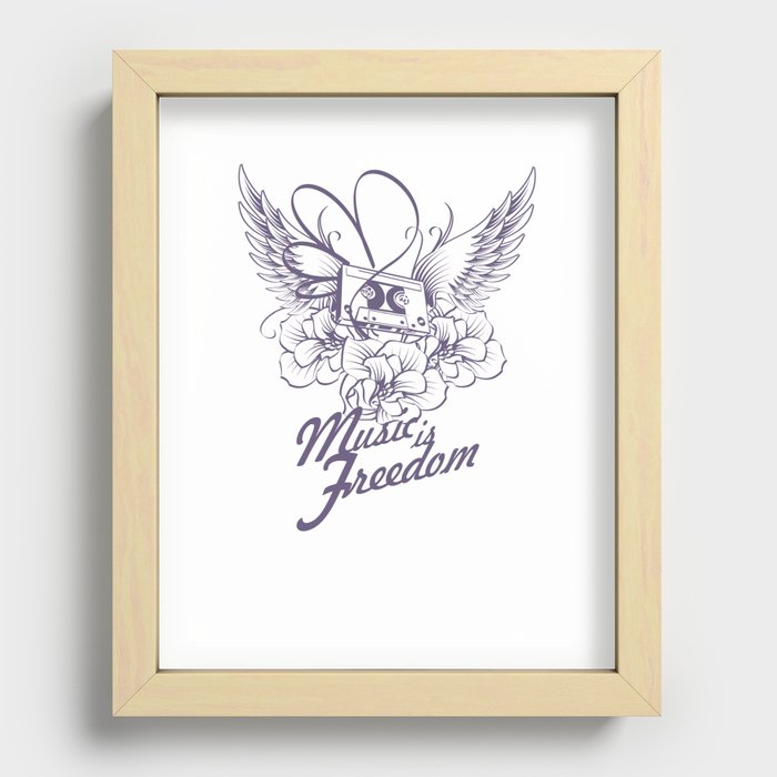 music is freedom A Recessed Framed Print