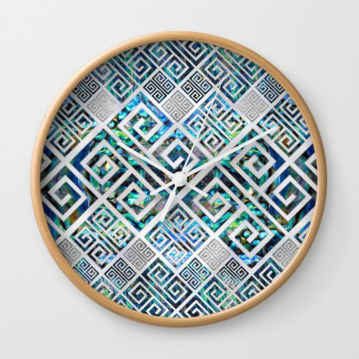 Greek Meander Pattern Key Ornament Wall Clock By K9printart Greek Meander Pattern Key Ornament Wall Clock By K9printart Society6