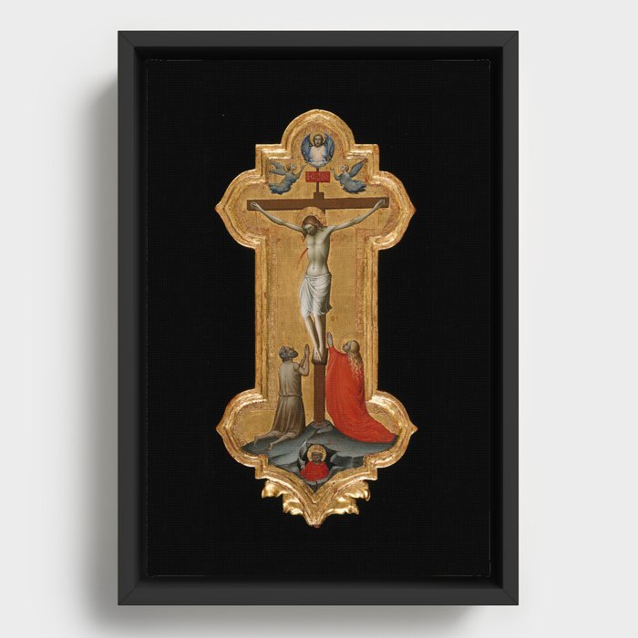 Processional Cross with Saint Mary Magdalene and a Blessed Hermit by Lorenzo Monaco Framed Canvas