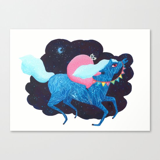 Death on a horse fairy tale illustration Canvas Print