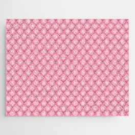 Glam Pink Tufted Geometric Pattern Jigsaw Puzzle