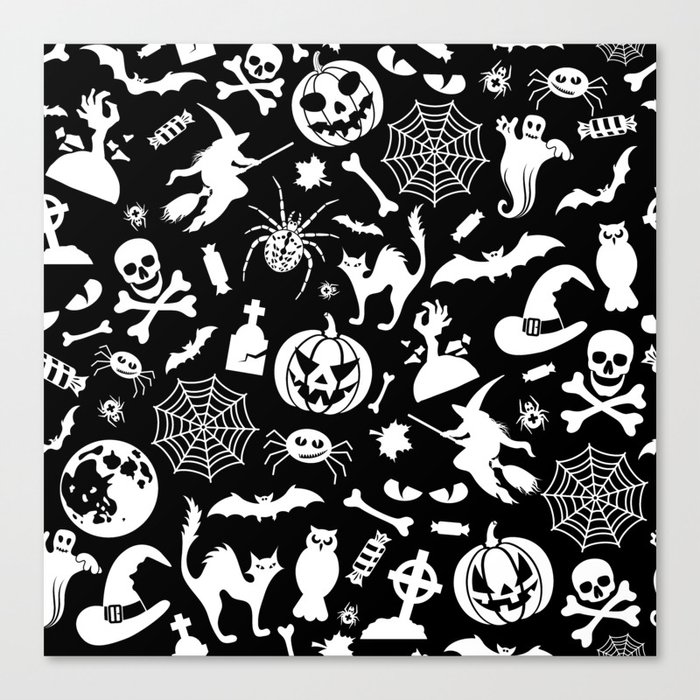 Seamless Halloween Pattern Canvas Print