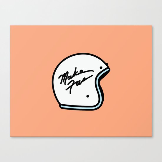 Make Fun Moto Helmet Canvas Print