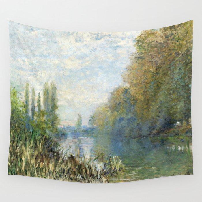 The Banks of The Seine in Autumn by Claude Monet Wall Tapestry