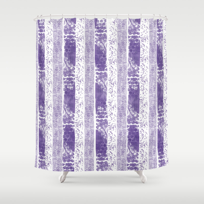 Lilac Watercolor Paint Brushstrokes Confetti Stripes Shower