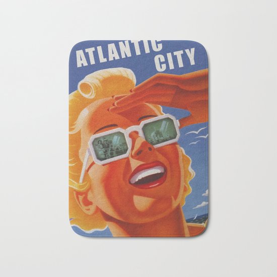 Vintage Atlantic City NJ Travel Bath Mat
