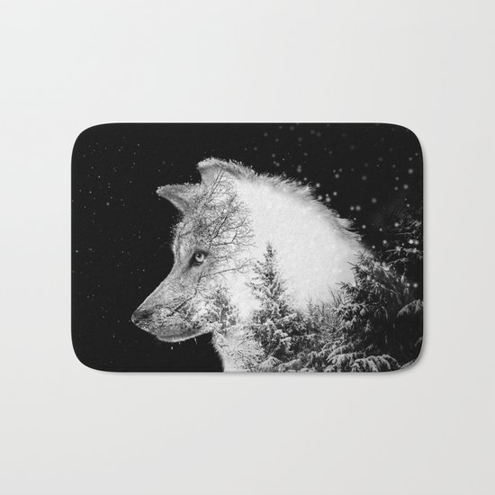 Winter Wolf Bath Mat