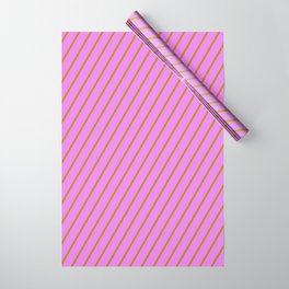 [ Thumbnail: Violet & Dark Goldenrod Colored Lines/Stripes Pattern Wrapping Paper ]