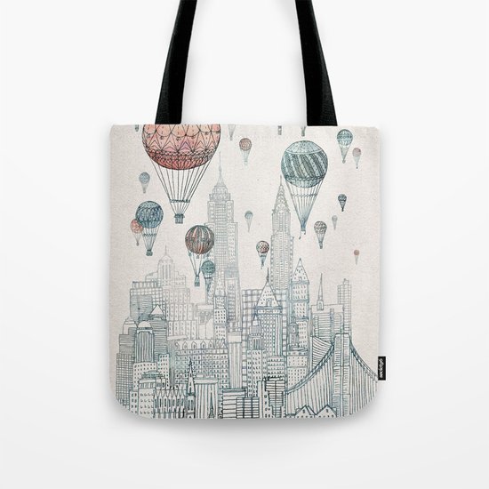 Voyages Over New York Tote Bag