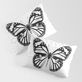Monarch Butterfly | Vintage Butterfly | Black and White | Pillow Sham