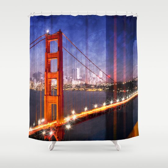 City Art Golden Gate Bridge Composing Shower Curtain