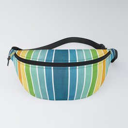 70s Retro Stripe Arches // Watercolors in Navy, Cerulean Blue, Turquoise, Orange, Yellow, Green Fanny Pack
