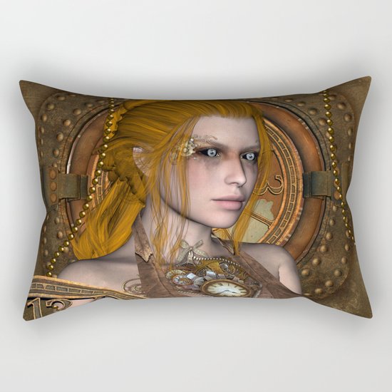 Steampunk, amazing steampunk women Rectangular Pillow