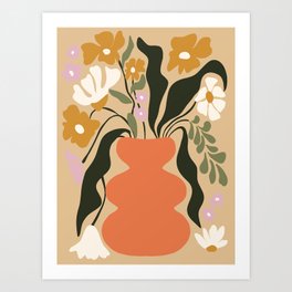 Retro flower pot  Art Print