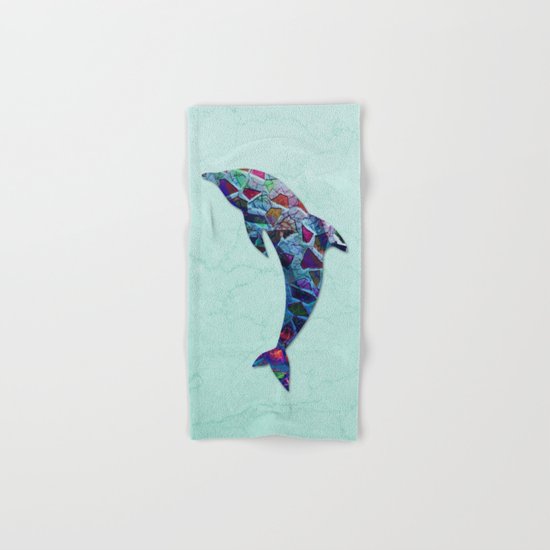 Animal Mosaic - The Dolphin Hand & Bath Towel