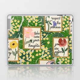 Self care reminders pocket of blooming flowers Laptop Skin