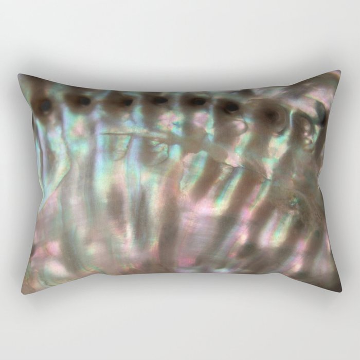 Shimmery Greenish Pink Abalone Mother of Pearl Rectangular Pillow