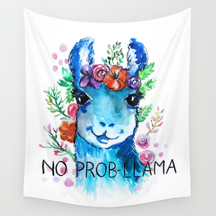 No Prob Llama Wall Tapestry