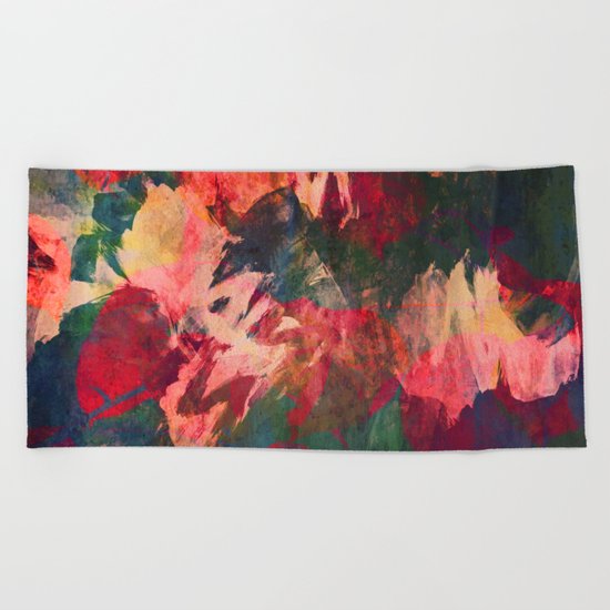 It's Complicated, Abstract Leaves Beach Towel