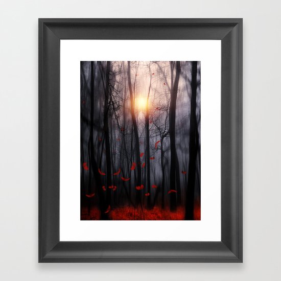 Red feather dance - by Viviana Gonzalez Framed Art Print