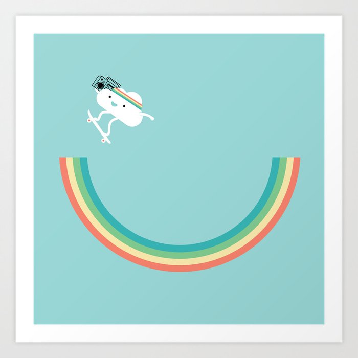 Skateboarding cloud Kunstdrucke Skateboarding cloud Kunstdrucke