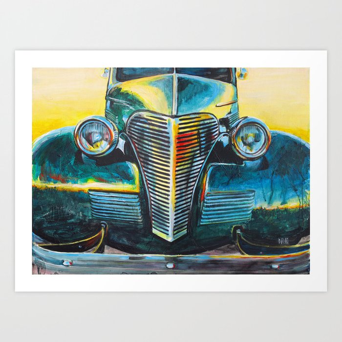 '38 Chevrolet Master Deluxe (Green roadster) Art Print