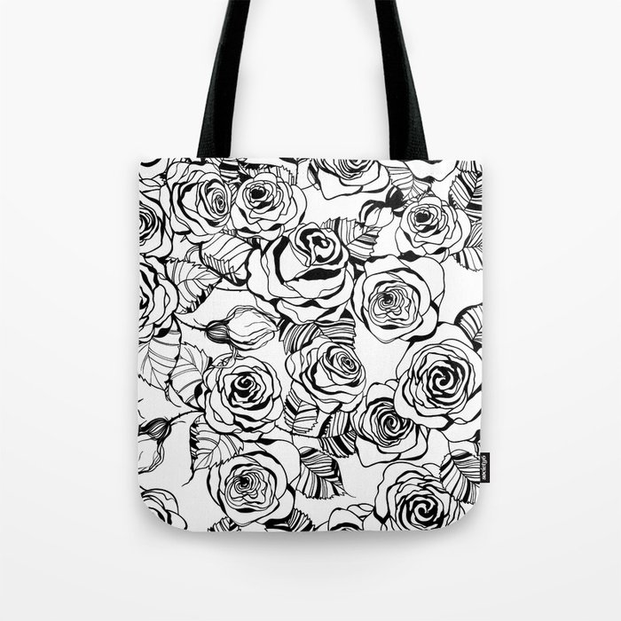 Hand drawn roses pattern Tote Bag by Katerina Kirilova | Society6