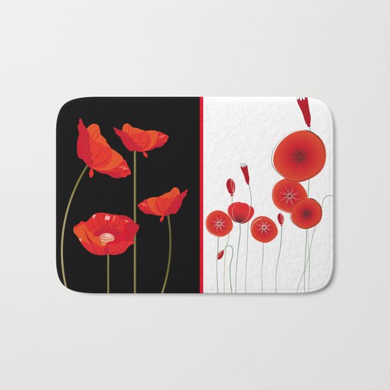 Flaming Poppies Bath Mat