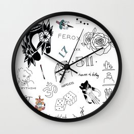 Halsey's Tattoos Wall Clock