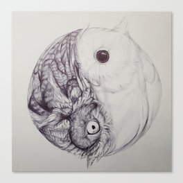 Yin Yang Owl Canvas Print