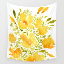 Watercolor California poppies (Quad set, #2) Wall Tapestry