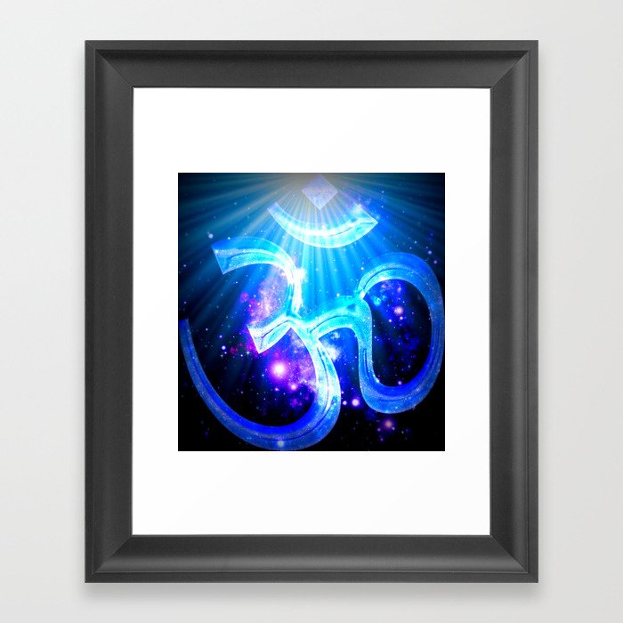 Galaxy Om Blue Purple Framed Art Print