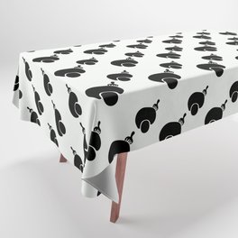 afro pick dot black and white  Tablecloth