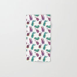 Colorful cat playful pattern with whimsical style Hand & Bath Towel | Kitty, Decor, Hairy, Pop, Playful, Animal, Pet, Purple, Container, Love 