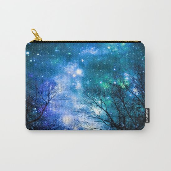 Black Trees Blue Turquoise Teal Space Carry-All Pouch