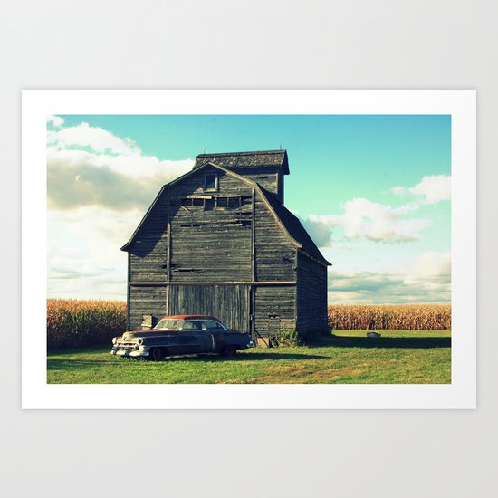 Caddie in a Corn Field Art Print
