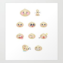 Dumpling Faces Art Print