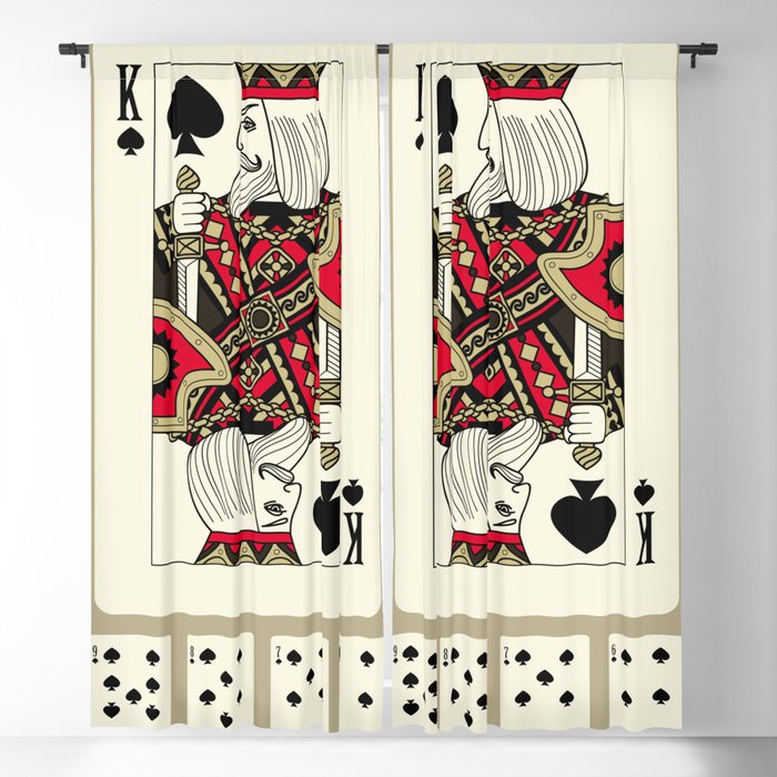 Playing cards of Spades suit in vintage style. Original design. Vintage illustration Blackout Curtain