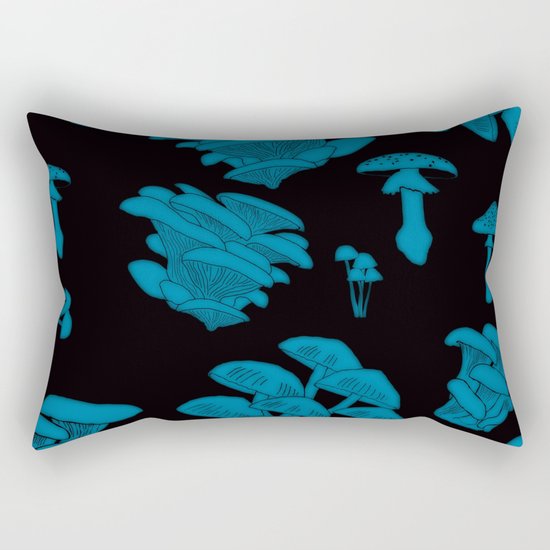 Mushroom Blue Rectangular Pillow