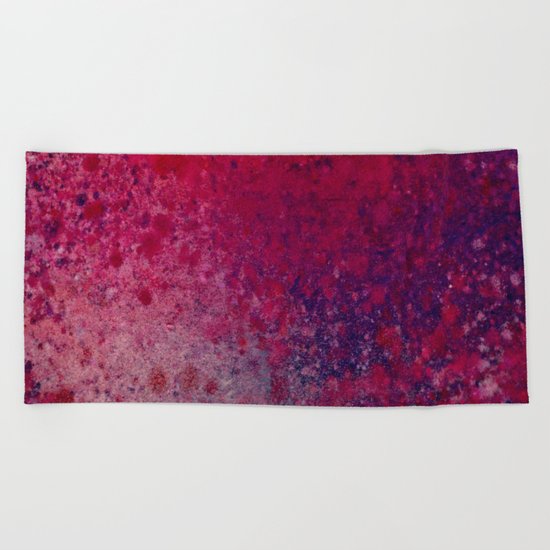 Red Stormy Night Beach Towel