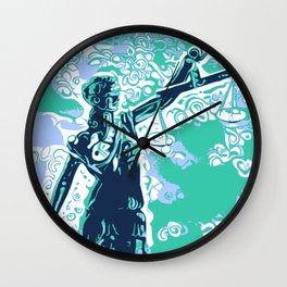 Iustitia Wall Clock | Justice, Art Noveau, Roman, Mythology, Digital, Goddess, Graphicdesign, Iustitia, Illustration, Romanmythology 