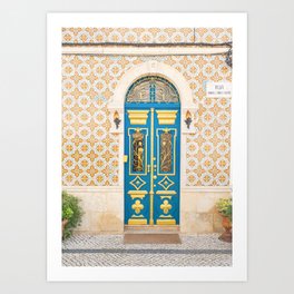 Colorful Front Door in Portugal | Portugese Street Architecture Art Print | Travel Photography in Europe Art Print