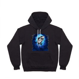 Shark Great White on Surreal Jurassic Scenery Hoody