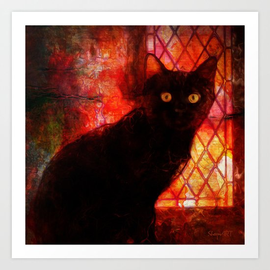 Staring Cat Art Print