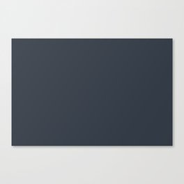 Dark Gray Blue Solid Color Pantone Sea Storm 19-4108 TCX Shades of Black Hues Canvas Print