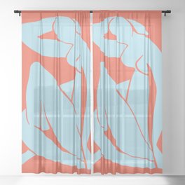 Blue Nude Orange (Reversed) - Henri Matisse Sheer Curtain
